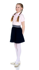 Beautiful teenage girl in full growth