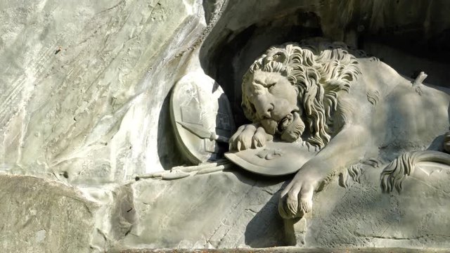 Famous Lion Monument (1820) by Bertel Thorvaldsen, Lucerne, Switzerland