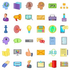 Best idea icons set. Cartoon style of 36 best idea vector icons for web isolated on white background