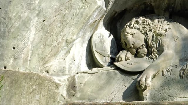 Famous Lion Monument (1820) by Bertel Thorvaldsen, Lucerne, Switzerland