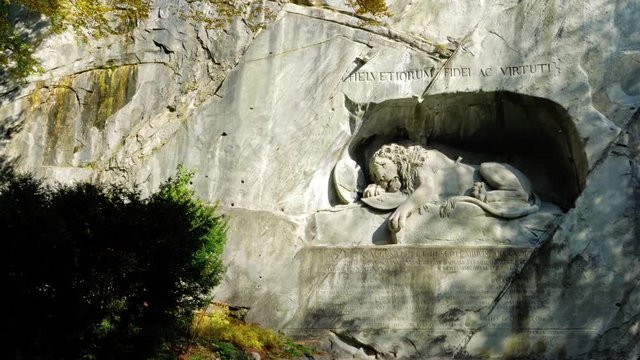 Famous Lion Monument (1820) by Bertel Thorvaldsen, Lucerne, Switzerland