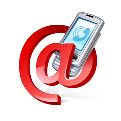 email phone red symbol