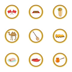 Istanbul culture icons set. Cartoon set of 9 istanbul culture vector icons for web isolated on white background
