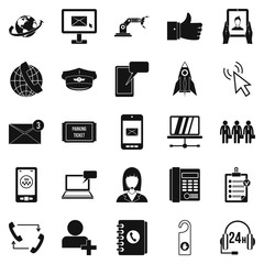 Call on business icons set. Simple set of 25 call on business vector icons for web isolated on white background