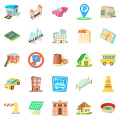 Municipal icons set. Cartoon set of 25 municipal vector icons for web isolated on white background
