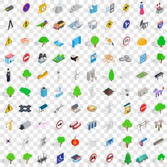 100 bridge icons set in isometric 3d style for any design vector illustration