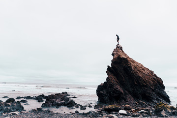 Man Standing on big rock