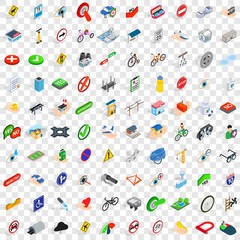 100 cross icons set in isometric 3d style for any design vector illustration