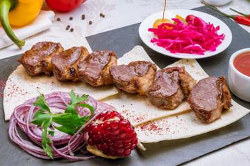 skewers of mutton flesh
