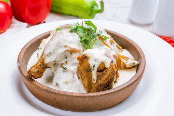 chicken chkmeruli in Georgian