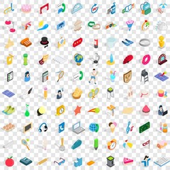 100 entertainment icons set in isometric 3d style for any design vector illustration