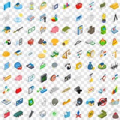100 feedback icons set in isometric 3d style for any design vector illustration