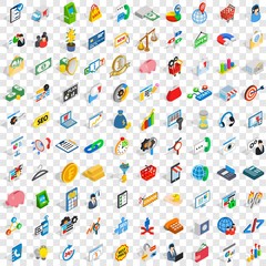 100 fund icons set in isometric 3d style for any design vector illustration