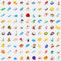 100 istambul icons set in isometric 3d style for any design vector illustration