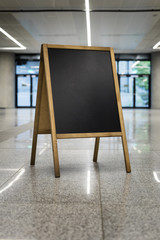 chalkboard on corporate background turned right vertically