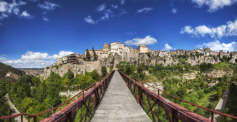 180º view to Cuenca throught the San Pablo bridge, Cuenca, Spain