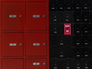 Boîtes postales rouge et noir à Brisbane Australie