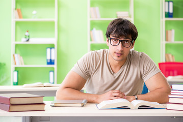 Student preparing for university exams