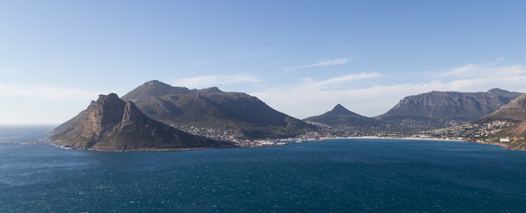 Panorama mer et montagne dans la région du Cap Afrique du Sud