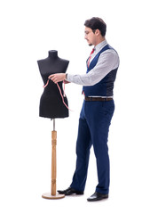 Male tailor isolated on white background