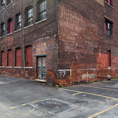 Parking dans zone industrielle ancienne de Buffalo