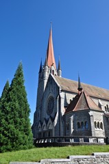 Fototapeta na wymiar Pfarrei / Kirche St. Michael in der Stadt Zug am Zugersee, Schweiz