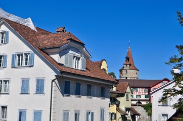Obraz premium Altstadt von Zug am Zugersee, Schweizer Stadt in der Zentralschweiz