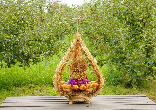 Harvest festival wreath - traditional Polish country culture happening decoration