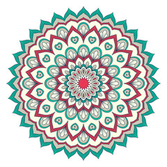 Ethnic ornamental mandala. Decorative design element. Hand drawn vector illustration