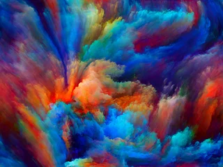 Fotobehang Mix van kleuren Illusies van verf