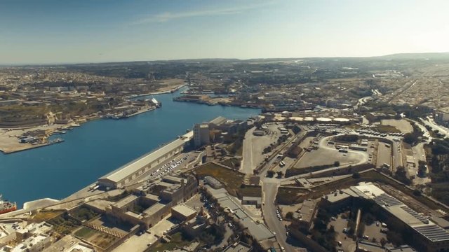 High Aerial shot, Malta from Valletta