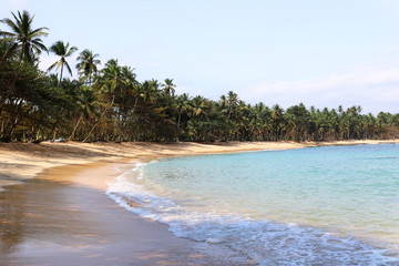 Jale Beach on the tropical island of Sao Tome and Principe