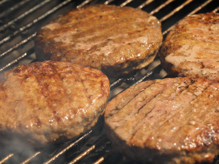 Burgers on the grill