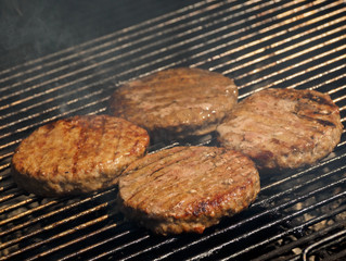 Burgers on the grill