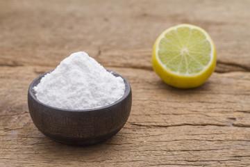 baking and lemon on the wooden table