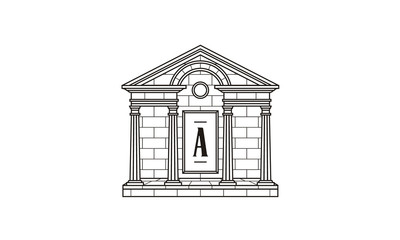 Classic Artistic Building with Initial Logo design inspiration