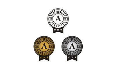Golden and Silver Seal, Approve, Quality, Guaranteed, Certificate, Stamp logo design inspiration