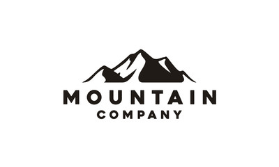 Mountain Landscape Silhouette for Outdoor Travel adventure Vintage logo design 