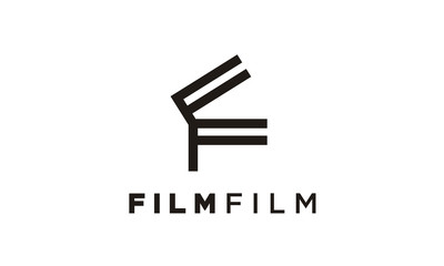 Initial F F with Clapper Image for Film Production logo design inspiration