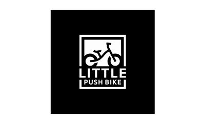 Simple Kid Push Bike Bicycle Silhouette logo design inspiration