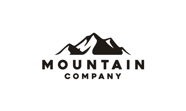 Mountain Landscape Silhouette for Outdoor Travel adventure Vintage logo design 