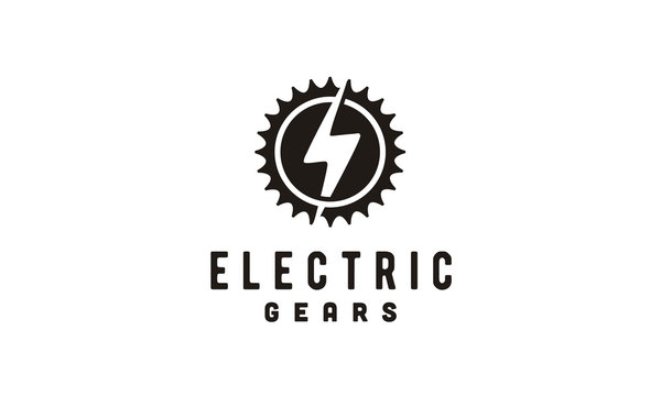 Hipster Retro Electric Bike/Gear Stamp Logo Design Inspiration