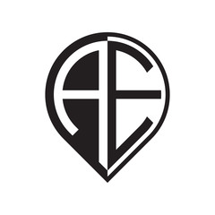 initial letter pin logo