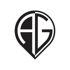 initial letter pin logo