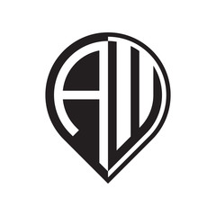 initial letter pin logo black