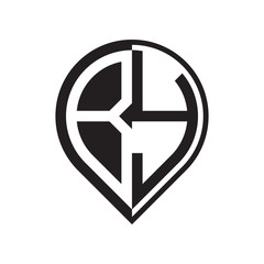 initial letter pin logo black