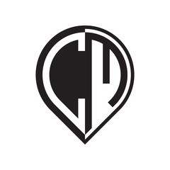 initial letter pin logo black