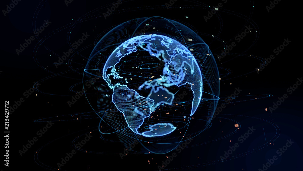 Poster global communication network concept.