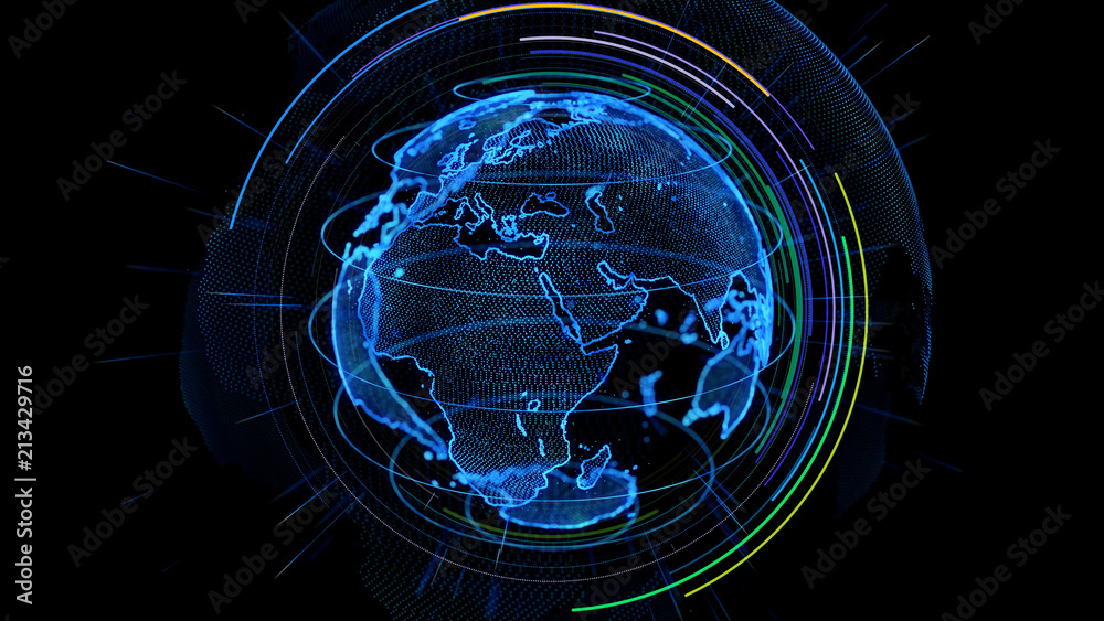 Poster Global communication network concept.