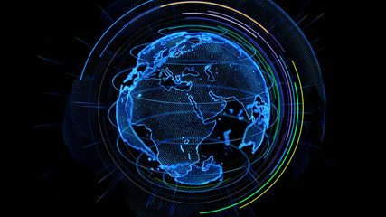 Global communication network concept. © metamorworks